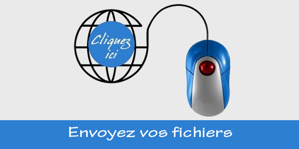 Envoyez vos documents de création (ex. logo, image, texte) - Espace d'envoi de vos éléments constitutifs d'une création web ou graphique.